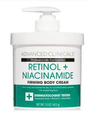 Advanced Clinicals Spa Size Face & Body Cream 16 Oz Retinol, Vitamin C, Collagen